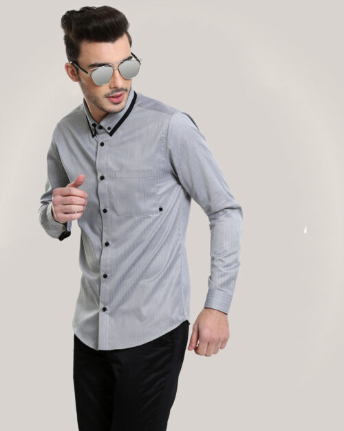 Abkasa-CHRISTINA-SHIRT-IN-HERRINGBONE-WITH-DOUBLE-BUTTON-DOWN-COLLAR-AND-REDESIGNED-SLEEVE-PLACKET-Shenaro_Lifestyle-ABSHRT020-1