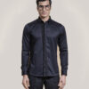 Abkasa-EDITOR-SHIRT-CUT-_-SEW-OF-BLACK-SUEDE-IN-VERTICAL-SLANT-WITH-DOUBLE-BUTTON-DOWN-COLLAR-Shenaro_Lifestyle-ABSHRT157-1