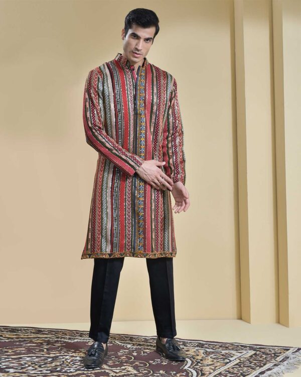 Abkasa Juliet: Make A Statement With Our Multicolored Embroidered Kurta Set