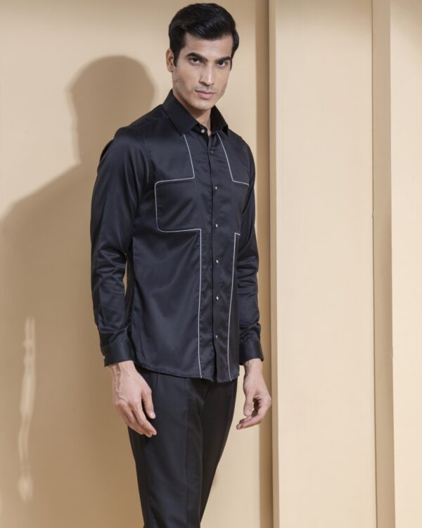 Abkasa’S Editor Shirt: Elevate Your Style With Black Suede Shirt