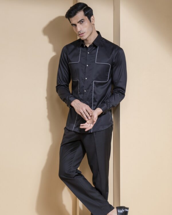 Abkasa’S Editor Shirt: Elevate Your Style With Black Suede Shirt