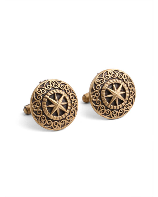 Cosa Nostraa’S Exquisitely Crafted Armour In Antique Gold Brass : Cufflinks Men