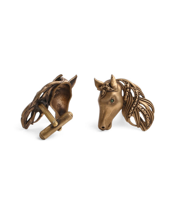 Bronze Royal Horse Cufflinks By Cosa Nostraa : Perfect For Formal Wedding Occasions