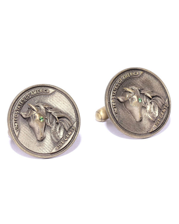 Brass Vintage Horse Cufflinks By Cosa Nostraa : Perfect For Formal Custom Made Cufflinks