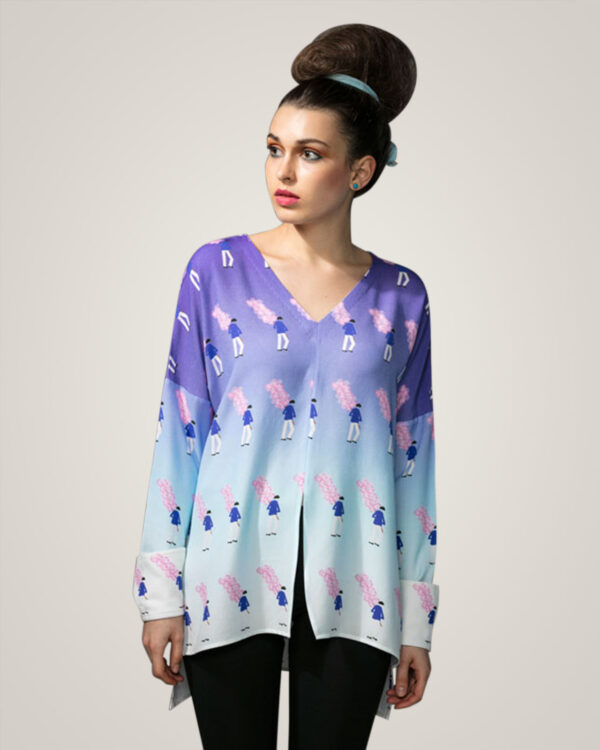 Women’S Clothing By K.Kristina: Cotton Candy Cloud Shirt, A Statement Piece For Any Woman