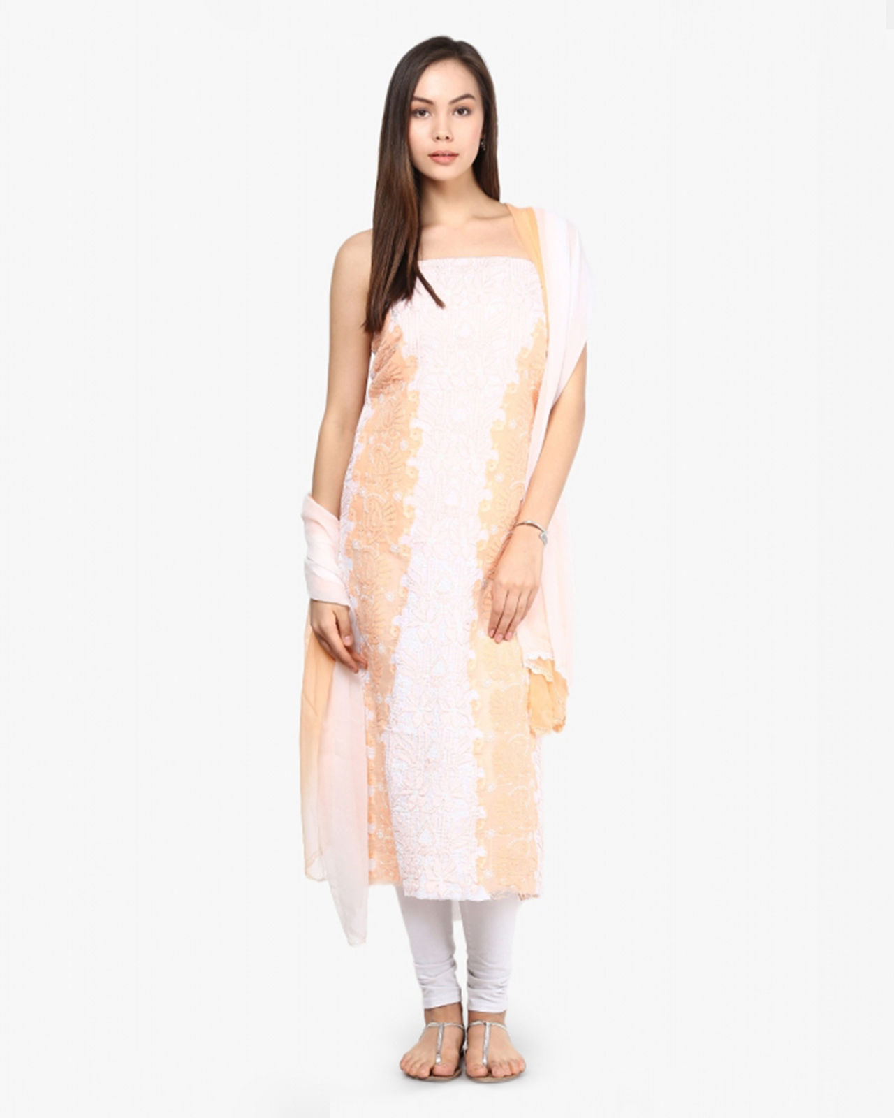 Nandini-Women-Lucknawi-Chikan-Dress-Material-Suit-Peach-Shenaro_Lifestyle-SKU-N-030105-2