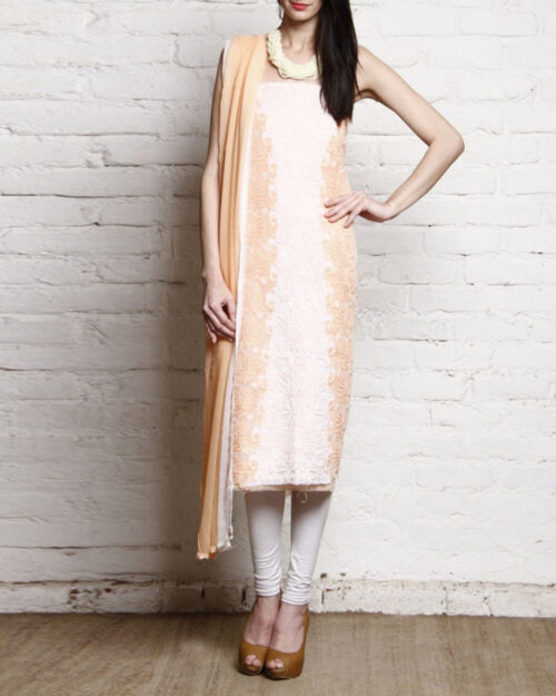 Nandini-Women-Lucknawi-Chikan-Dress-Material-Suit-Peach-Shenaro_Lifestyle-SKU-N-030105-4