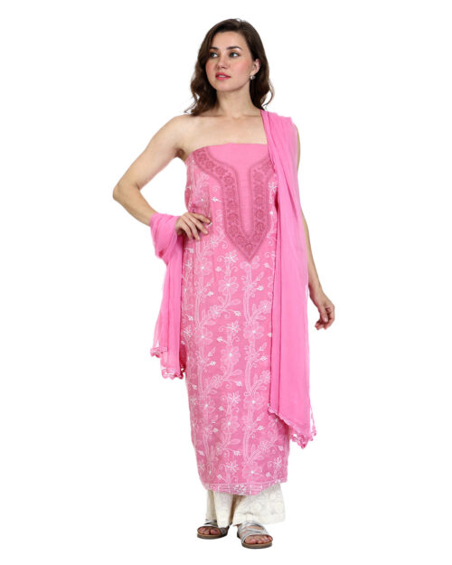 Nandini-Women-Lucknawi-Chikan-Dress-Material-Suit-Pink-Shenaro_Lifestyle-N-482601-4