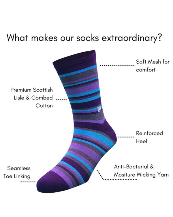 Elevate Your Formal Look With Socksoho’S Anti-Bacterial Blue Formal Cotton Socks