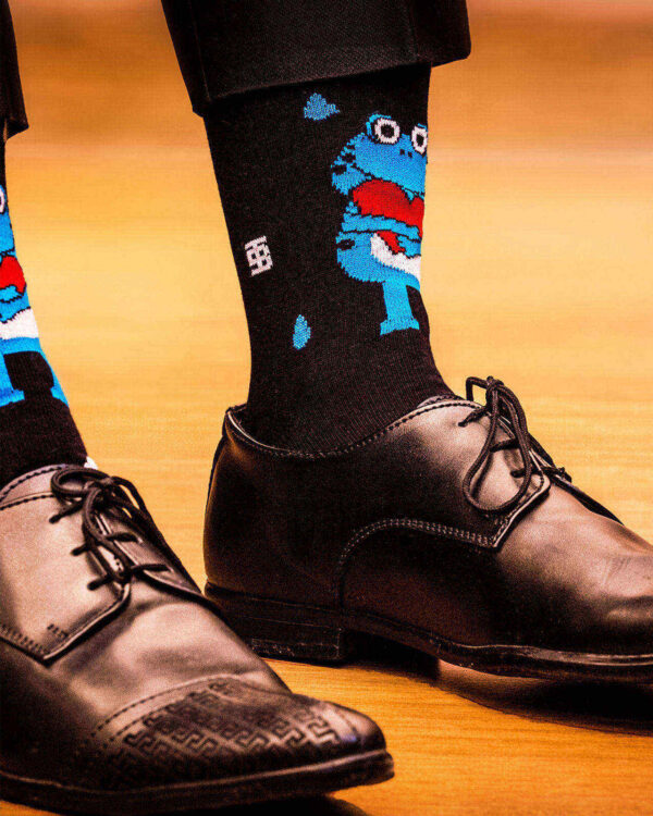 Socksoho Men’S Black Cotton Socks: Look Into My Eyes Edition