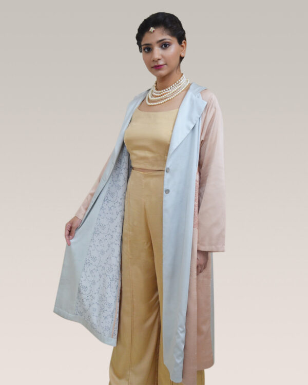 Ahmev’s blue and peach jacket: elevate any ensemble