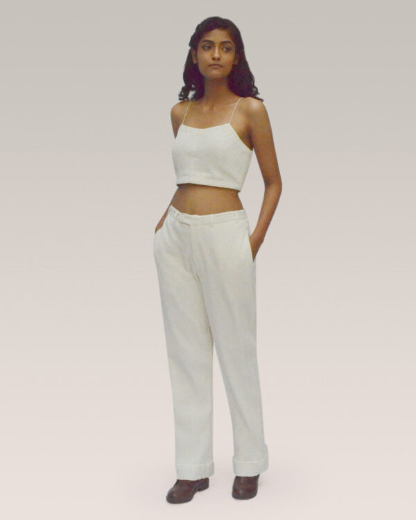 Ahmev’s Crinkled Cotton Cigarette Pants: Timeless Style for Any Occasion