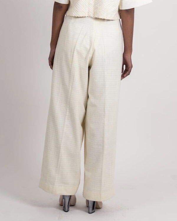Comfort meets style in Ahmev’s textured Khadi Wide Leg cotton pants women’s