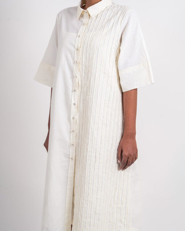 Mix of Textures: Ahmev’s shirt with stripes in Textured Khadi Shirt