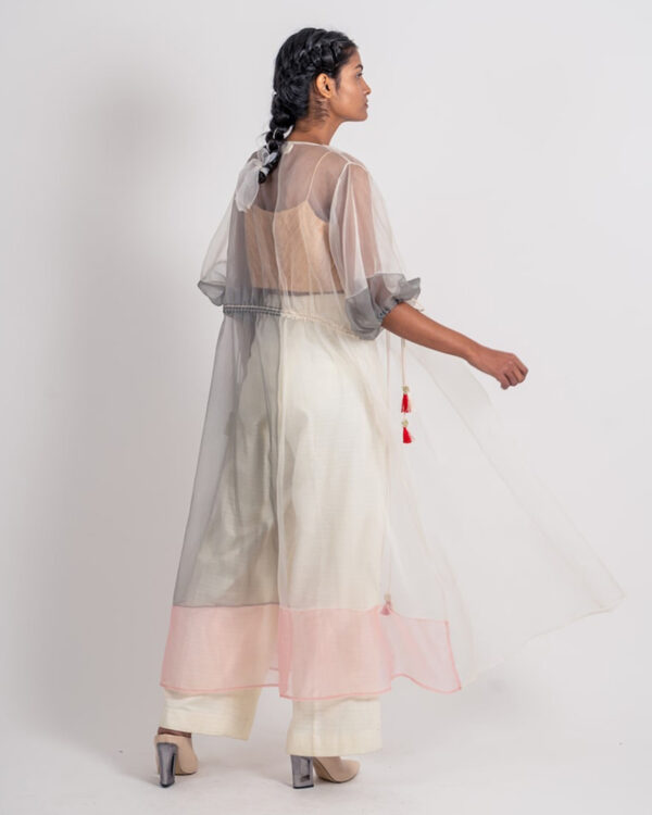 Discover Elegance with Ahmev’s Organza Overlay Cape – Perfect for Everyday Glamour.
